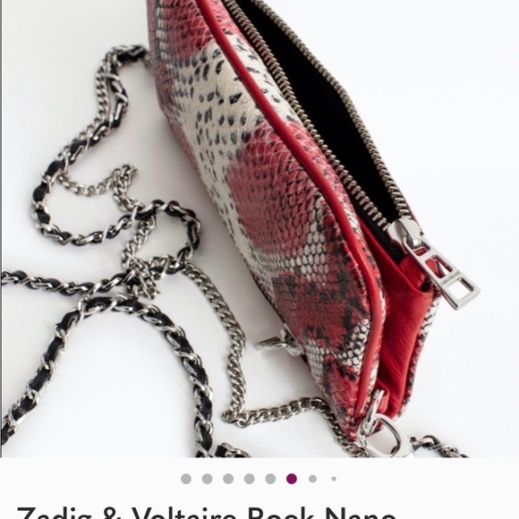 Zadig & Voltaire Red and Black Snakeskin Crossbody Bag - Picture 5 of 9